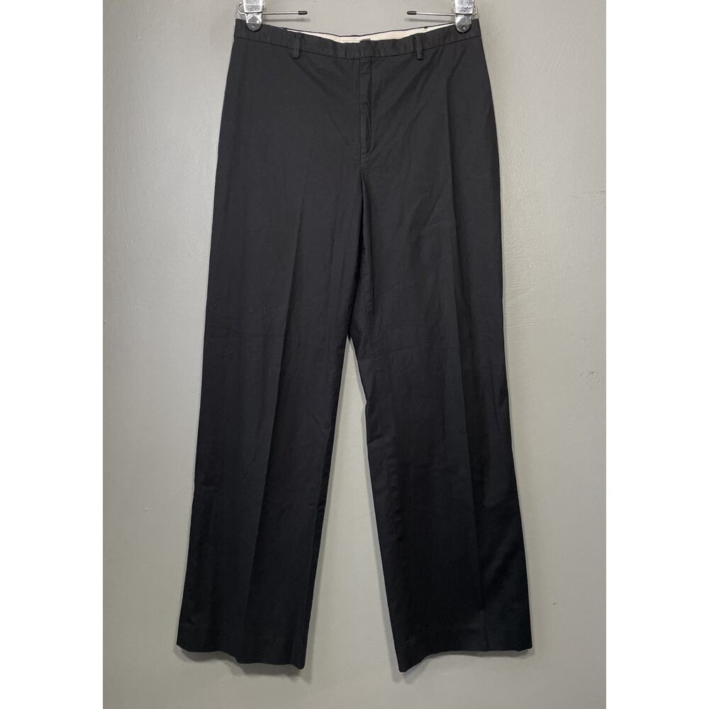 Gap Stretch Wide Leg Pants Size 12 Black Trousers Classic Preppy Business Chino